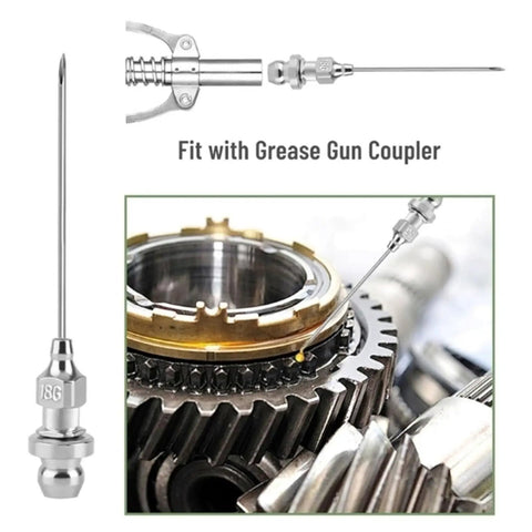 Industrial Grade Grease Needle Coupler Set With High Pressure Needle Nozzle for precision lubrication on metal gears