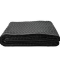 US Cargo Control 80X72 Inch Heavy Duty Moving Blankets Thick Padded Furniture Padding stacked, cotton polyester blend, black protective wrap.