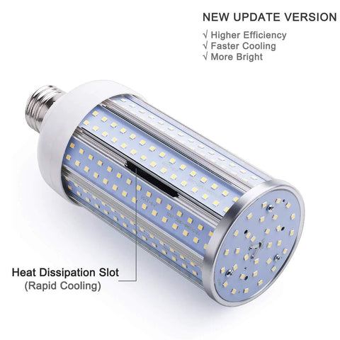 60W LED Corn Light Bulb With E39 Mogul Base, 6000 Lumens Hella Bright Cool White 6500K, Replaces Metal Halide HID HPS