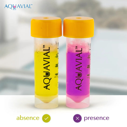 Top Shelf Two Pack Water Testing Kit To Nail Down E Coli And Coliform Fast Easy Color Shift Tests For Drinking Water Pools And Wells Keep Your Supply Totally Secure Always clear glass vials showing color change from yellow to pink.