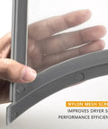 Close-up of Must Have Dryer Lint Trap Screen Replacement For Samsung Dryers, grey durable nylon mesh in hand, easy fit design.