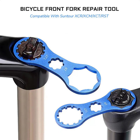 Front Fork Cap Wrench For SR Suntour XCM XCR XCT RST Suspension Forks Universal Fit MTB tool in blue aluminum alloy