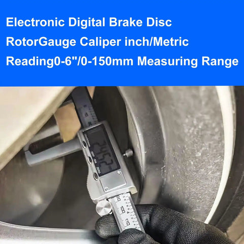 Disc Brake Rotor Micrometer Digital Caliper Measuring Tool For Disc Brake 6 Inch 150mm in use on rotor