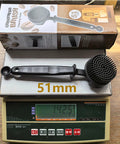 Long Handle Espresso Machine Cleaning Brush With Soft Bristles For Deep Clean Of Coffee Makers Easy Grip Antislip Handle Ideal For Home Baristas And Coffee Shops shown with 51mm diameter measurement on scale