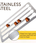 Under Cabinet Coffee Pod Holder For Nespresso Original Line Dope 44 Pods, stainless steel detail, with pod slots.