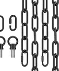 Industrial Black 20 Foot Adjustable Light Fixture Chain With Connection Locks for Hanging Ceilings and Chandeliers, supports 66 lbs