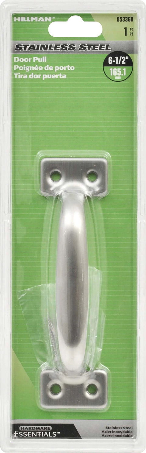 Packaging of Stainless Steel Utility Door Pull Six And One Half Inches For Warehouse And Farm Doors Sheds Easy Grip Handle