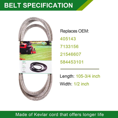 Belt from 46 Inch Mower Deck Rebuild Kit Go To Husqvarna Models 2246LS 2346XLS YTA22V46 YTH20K46 YTH224T