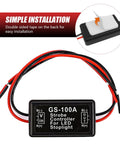 Two Pack Hella Noticeable Strobe Flasher Module For Led Brake And Tail Lights Universal 12V 24V Rapid Blink Controller For Car Whip Truck And Motorcycle Black with wiring.