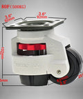 Heavy Duty Nylon Swivel Castor Wheels Four Pack Bully Strong Aluminum Alloy Rolling Casters With Rust Proof Galvanized Finish measuring 92mm x 102mm.