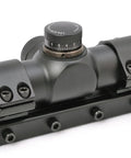 Close-up of 4 To 12X 40AO Air Rifle Scope With Parallax Adjustable Objective One Piece Mount Built In Stop Pin 1 Inch Tube