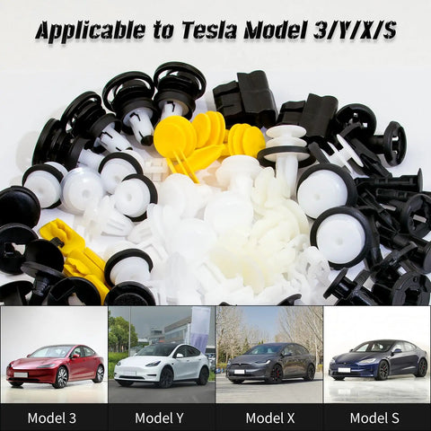 Tesla 70 Pcs Clips Fasteners Rivet Clips Kit For Bumper Fender Liner Interior Exterior Body Replacement, suitable for Model 3/Y/X/S.