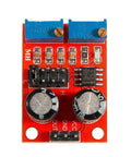 Five Pack NE555 Signal Generator Module drops sweet square waves with adjustable components on a red PCB.