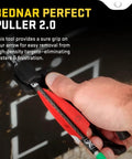 Close-up of a hand using Bednar Perfect Puller 2.0 Arrow Remover for high density targets showing no fuss blister free pullout