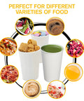 White Disposable Paper Coffee Cups With Lids 24 Oz 50 Count For Hot Beverages with food options like soup and salad