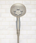 Rio Handheld Shower Head With 5 Sprays And 2.5 GPM Flow In Brushed Nickel, Modern Detachable Design