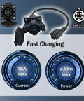J1772 To Nema 5-20 Ev Charging Adapter With Compact Cable For Ebikes Electric Scooters And Unicycles showing connectors and charging metrics.