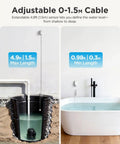 Upgraded Smart Water Leak Detector With 4.92 Ft Cable, WiFi Sensor, adjustable length demonstration in home setting.