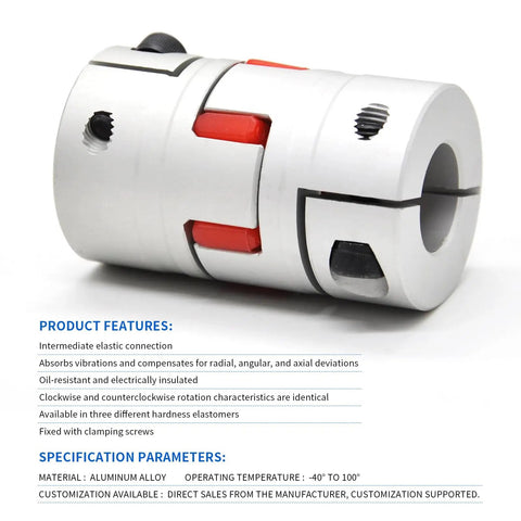 Flexible Shaft Coupling Made From Durable Aluminum For 3D Printers And CNC Machines 25Mm Diameter 30Mm Length With 6Mm Bore