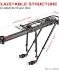 Rear Bike Rack For Touring And Everyday Rides Universal Seat Post Mount Cargo Carrier Pannier Ready Bicycle Luggage Rack Holds Up To 66 Pounds Durable Steel Hauls More Gear On Long Rides adjustable view