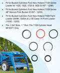 Hydraulic Seal Kit For Front End Loader Bucket Cylinders With Cylinder Head Replacement Fits 7108 And 7308 Series Loaders Includes Cylinder Head For Heavy Duty Rugged Beefed Up 1320 1520 1720 1920 Style Manure Fork Buckets, seal rings