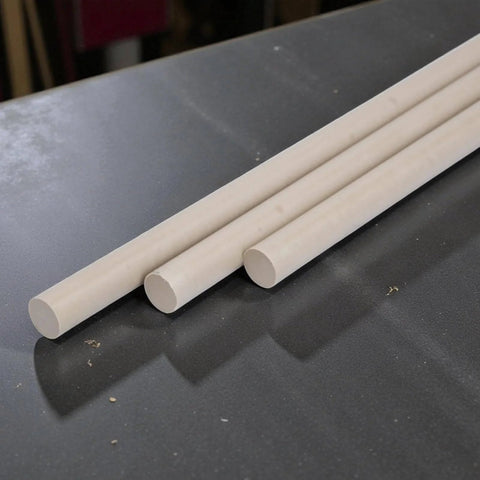 Beige PEEK Plastic Round Rod 0.25 Inch Diameter By 36 Inch Length Three Pack For Precision Machining Mechanical DIY Projects