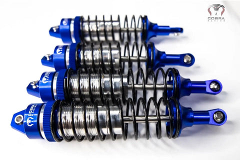 Blue Aluminum BigBore Shocks For 4x4 And 2WD Trucks And SUVs Front And Rear Adjustable Beefy High Performance Off Road Suspension 