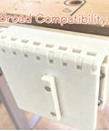 Adjustable Track Hinge For Track Saw Systems And MFT Style Workbenches showing broad compatibility design.