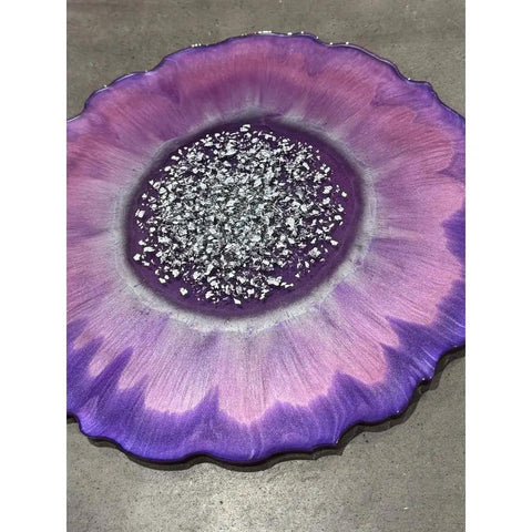 13 Inch Resin Flower Lazy Susan Rotating Serving Tray Modern Centerpiece For Dining Table Charcuterie Board