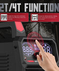 Close-up of 55 Amp Plasma Cutter With Non High Frequency Start Large LED Digital Display showing 2T/4T function selection.