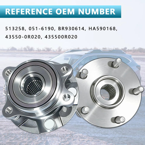 Two Piece Front Wheel Hub And Bearing Assembly Set For RAV4 2006-2018 Mirai 2016-2020 Scion Tc 2011-2016 With ABS 5 Lug