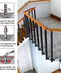 Image showing installation steps for the Rock Solid Outdoor Wooden Handrail For 1 To 3 Steps Hella Strong Wall Mount Banister.