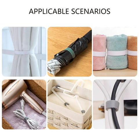 Heavy Duty Reusable Cable Management Straps White Tearable Cord Organizer Tie For Computer Speaker Guitar Wires snags umbrella and towels.