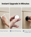 Hassle Free No Drill Cabinet Handles And Peel And Stick Knobs In Matte White for effortless kitchen and bath updates demo steps.