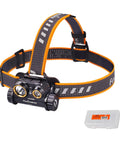 HM65R Dual Beam Headlamp With USB C Rechargeable 1400 Lumen Output, Spotlight And Flood, organizer included