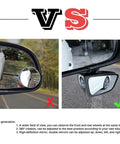 Comparison of Badass Dual Wing Blind Spot Mirrors For Tesla Cybertruck 2023 showing enhanced rear visibility with adjusted angles.