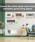 Room with Magnetic Ceiling Vent Covers 3 Pack 5.5 x 12 Inch for Metal Vents Ceiling Wall Floor, displayed over iron vent.