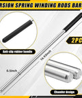 ElaraBerry Garage Door Repair Kit With 17 Inch Torsion Spring Winding Rods, 8 Ft Heavy Duty Cables, And Ten Smooth Nylon Rollers Featuring 6200 Zz Bearings For Quick Home Fixes. 2-piece steel rods with anti-slip handles