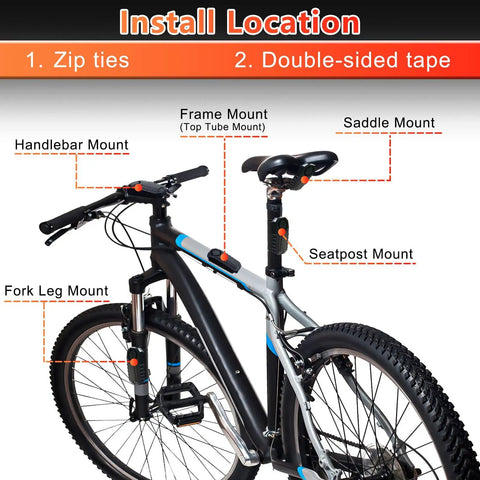 Bike Alarm With Remote 113dB Super Loud Siren Anti Theft That Scares Off Thieves Vibration Motion Sensor For Bicycle E Bike Scooter Motorcycle IP65 Waterproof Security System