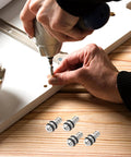 Installing 20 Pack Self Tapping Shelf Pegs For Cabinets And Bookcases, Cold Rolled Steel, Heavy Duty Load Bearing, No Fuss Install