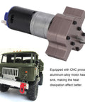 Beefy Metal Gearbox With 370 Motor For 1/16 Scale RC Military Truck, Upgraded High Torque Transmission With Smooth Shifts