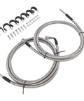 No Sweat Fuel Line Quick Fix Kit For Chevy Silverado Gmc Sierra 1500 Classic 2004 To 2007 V8 Gas Engine showing stainless steel hoses and connectors.