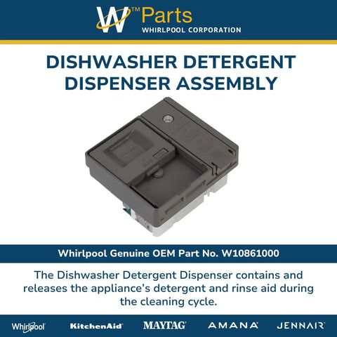 Detergent Dispenser Replacement For Laundry Machines OEM W10861000 Fits Most Top Load Washers Easy Install Durable Plastic Reservoir