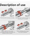 Step-by-step guide for Heavy Duty Slick Quick Release Plunger Pins Featuring M6 Spring Locking Latch System.