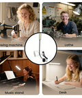 30 LED Sewing Machine Light With Strong Magnetic Base And Fully Flexible Silicone Neck Task Lamp, shown in various setups