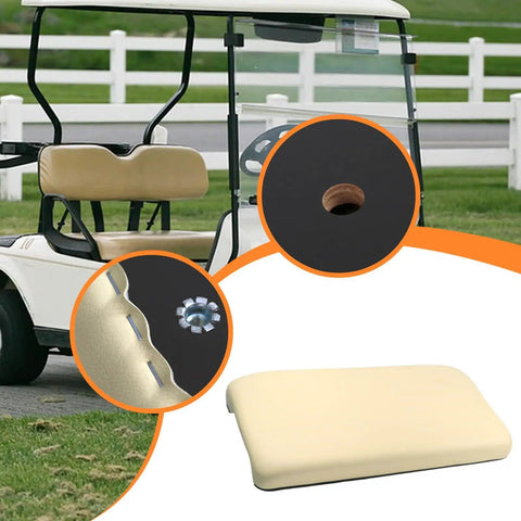 Golf Cart Seat Cushion Replacement Assembly With Screw Included Easy Install For Maintenance Travel Events and Outdoor Rides 38.39 Inch By 18.11 Inch Seat Bottom Cushion For A Comfy All Day Ride shown on golf cart