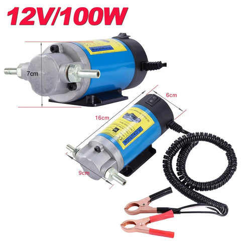AIGMISON 12V 100W engine oil pump, blue electric oil change extractor with metal head and power clips