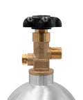 Lightweight 5 Lb Aluminum CO2 Tank For Draft Beer Dispensing Empty Silver Gas Cylinder For Home Bar Or Tap System Brand New Not Refurbished Easy To Handle And Transport showing valve
