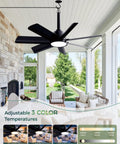 28 Inch Outdoor Ceiling Fan With Light And Remote Plug In Portable Waterproof Hanging Fan For Camping Patios Porch And RV With 6 Speeds Reversible 3000K To 6000K LED in patio setting