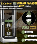 Testing machine displaying Tough As Nails Paracord Rope 750 Lb Tensile Strength 4Mm Parachute Cord breaking strength at 750 lbs